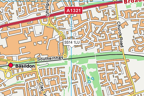 SS14 1LU map - OS VectorMap District (Ordnance Survey)