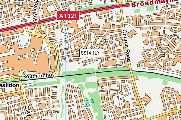 SS14 1LY map - OS VectorMap District (Ordnance Survey)