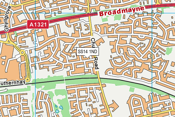 SS14 1ND map - OS VectorMap District (Ordnance Survey)