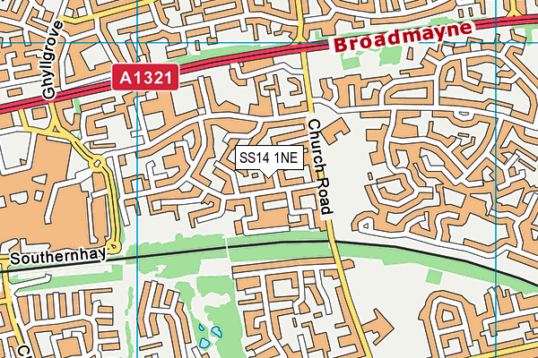 SS14 1NE map - OS VectorMap District (Ordnance Survey)