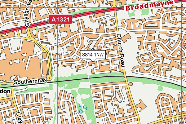 SS14 1NW map - OS VectorMap District (Ordnance Survey)