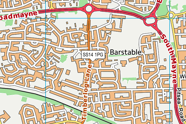 SS14 1PG map - OS VectorMap District (Ordnance Survey)