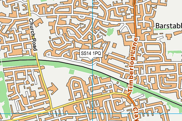 SS14 1PQ map - OS VectorMap District (Ordnance Survey)