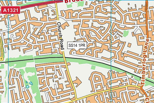 SS14 1PR map - OS VectorMap District (Ordnance Survey)
