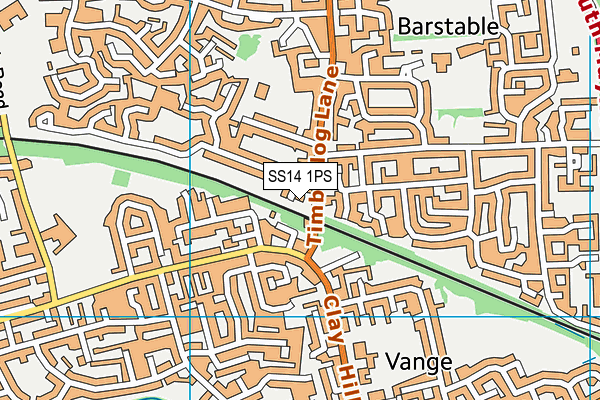 SS14 1PS map - OS VectorMap District (Ordnance Survey)