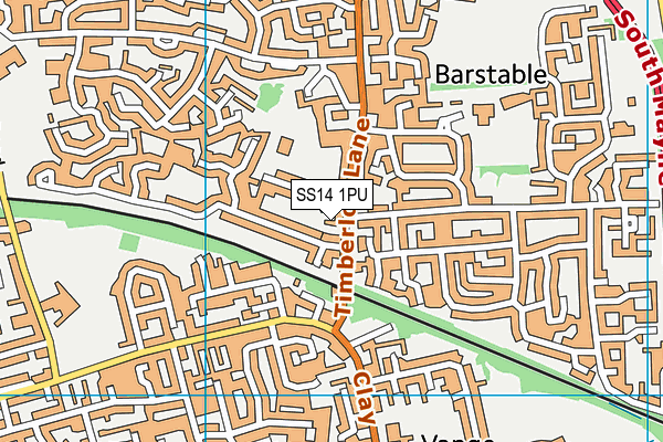 SS14 1PU map - OS VectorMap District (Ordnance Survey)