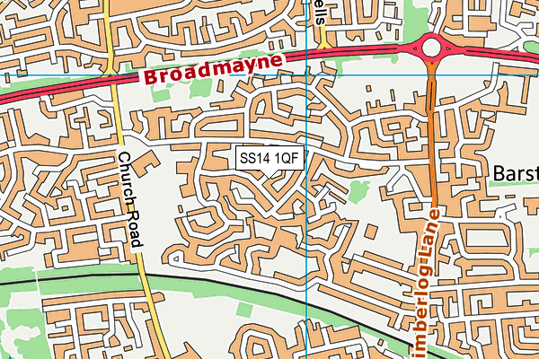 SS14 1QF map - OS VectorMap District (Ordnance Survey)