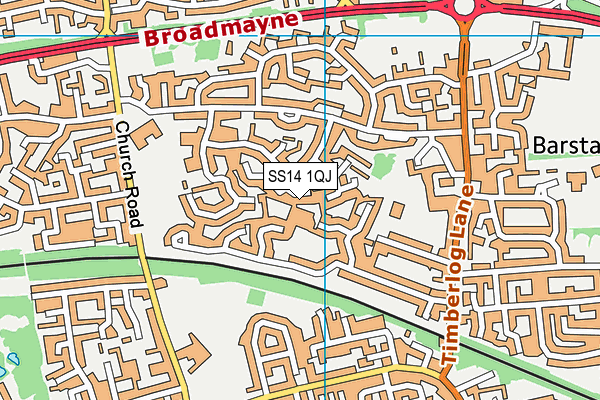 SS14 1QJ map - OS VectorMap District (Ordnance Survey)