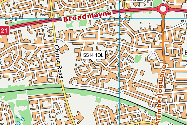 SS14 1QL map - OS VectorMap District (Ordnance Survey)