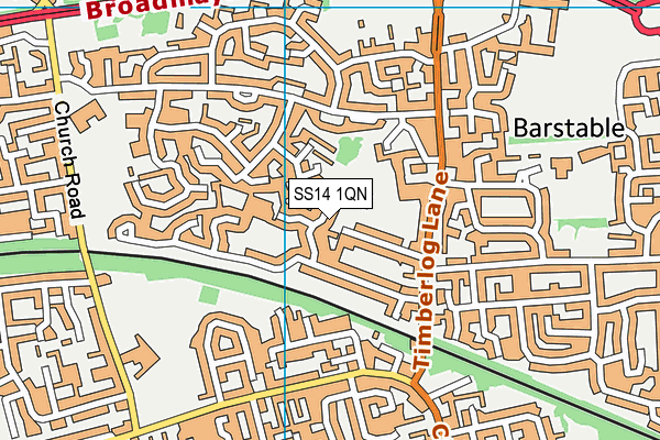 SS14 1QN map - OS VectorMap District (Ordnance Survey)
