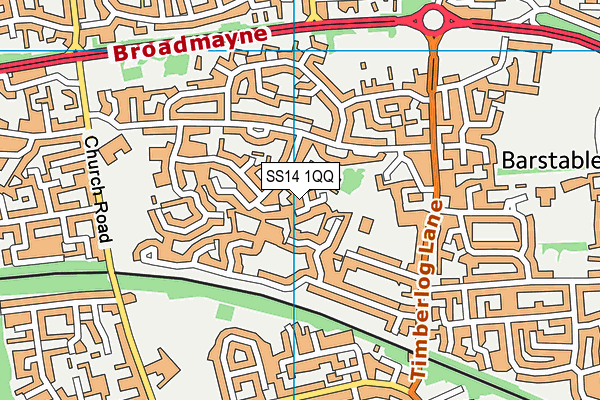 SS14 1QQ map - OS VectorMap District (Ordnance Survey)