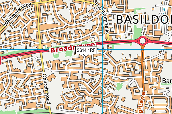 SS14 1RF map - OS VectorMap District (Ordnance Survey)