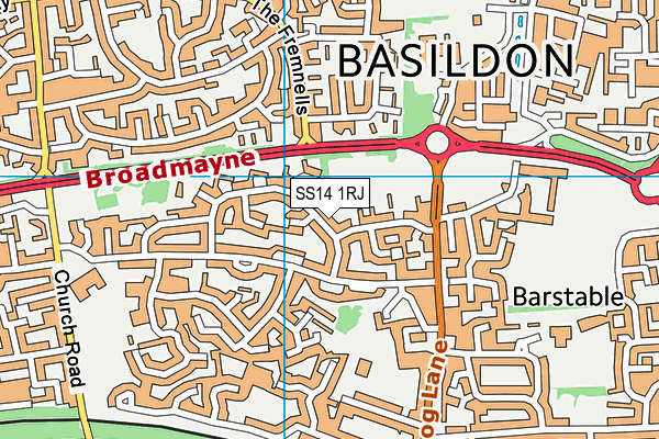 SS14 1RJ map - OS VectorMap District (Ordnance Survey)