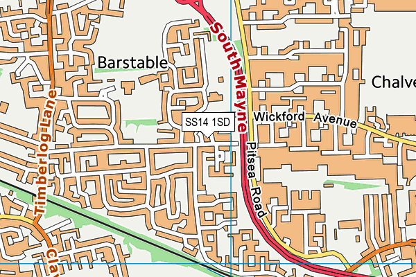 SS14 1SD map - OS VectorMap District (Ordnance Survey)