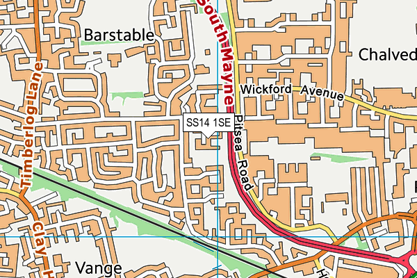 SS14 1SE map - OS VectorMap District (Ordnance Survey)