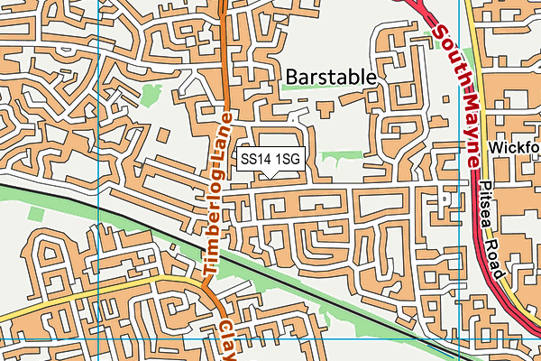 SS14 1SG map - OS VectorMap District (Ordnance Survey)