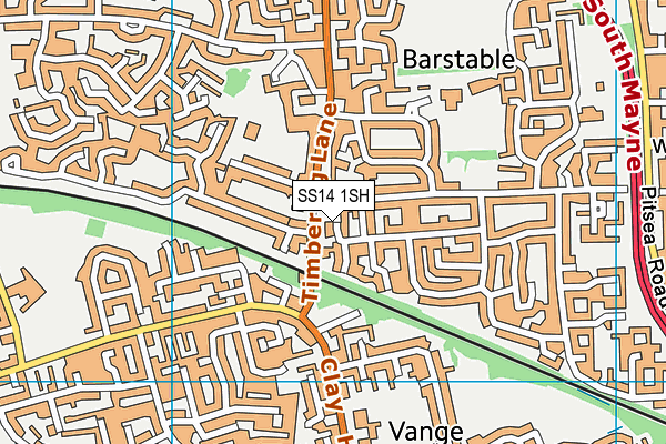 SS14 1SH map - OS VectorMap District (Ordnance Survey)