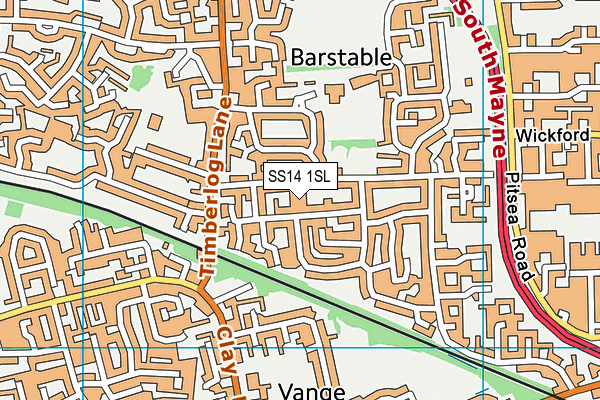 SS14 1SL map - OS VectorMap District (Ordnance Survey)