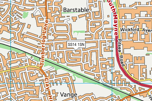 SS14 1SN map - OS VectorMap District (Ordnance Survey)