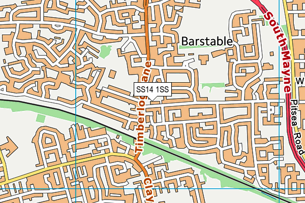 SS14 1SS map - OS VectorMap District (Ordnance Survey)