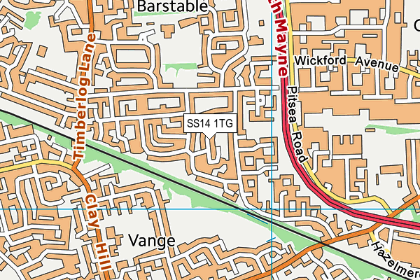 SS14 1TG map - OS VectorMap District (Ordnance Survey)