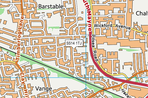 SS14 1TJ map - OS VectorMap District (Ordnance Survey)