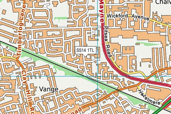 SS14 1TL map - OS VectorMap District (Ordnance Survey)