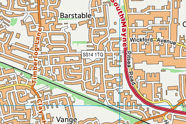 SS14 1TQ map - OS VectorMap District (Ordnance Survey)
