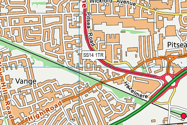 SS14 1TR map - OS VectorMap District (Ordnance Survey)