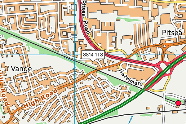 SS14 1TS map - OS VectorMap District (Ordnance Survey)