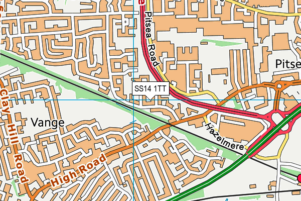 SS14 1TT map - OS VectorMap District (Ordnance Survey)