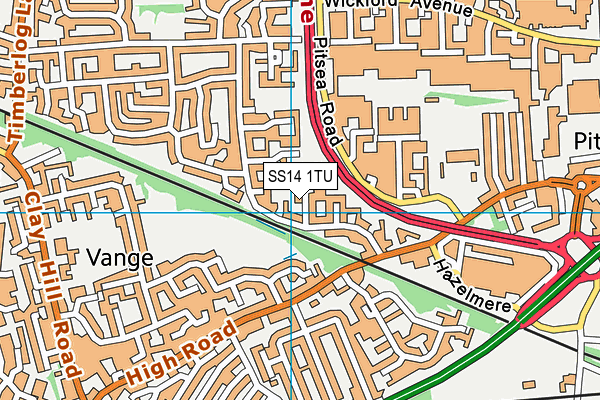 SS14 1TU map - OS VectorMap District (Ordnance Survey)