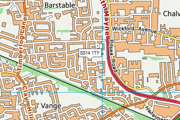 SS14 1TY map - OS VectorMap District (Ordnance Survey)