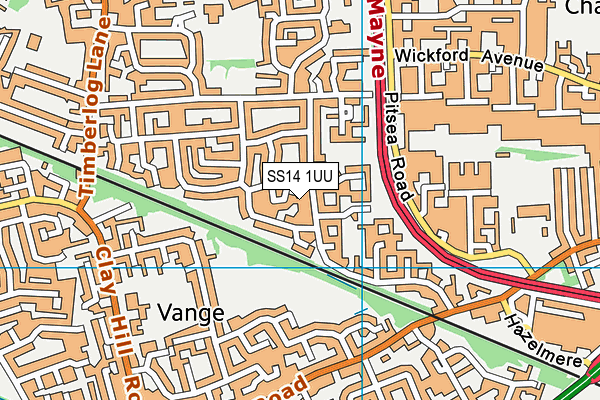 SS14 1UU map - OS VectorMap District (Ordnance Survey)