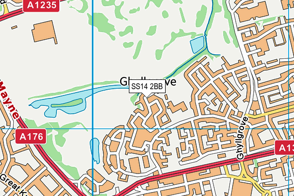 SS14 2BB map - OS VectorMap District (Ordnance Survey)