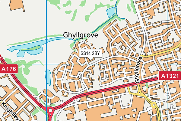 SS14 2BY map - OS VectorMap District (Ordnance Survey)