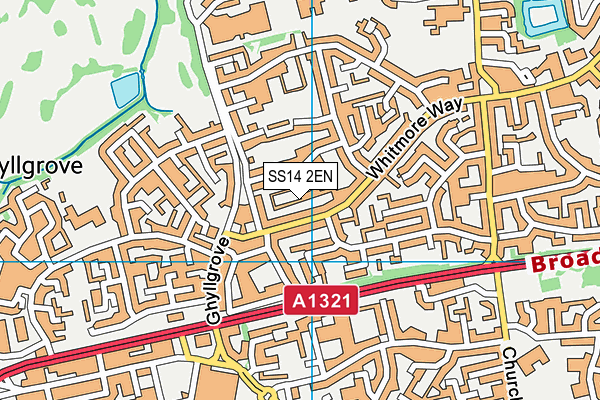 SS14 2EN map - OS VectorMap District (Ordnance Survey)