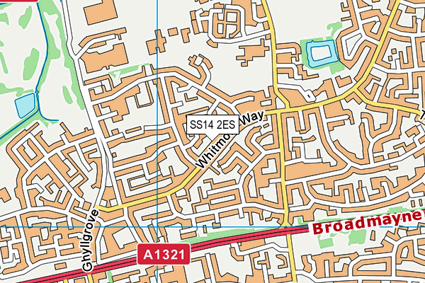SS14 2ES map - OS VectorMap District (Ordnance Survey)
