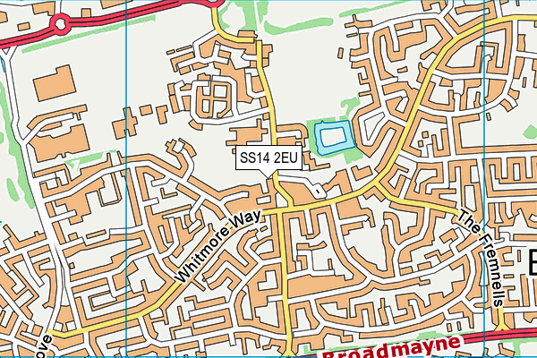 SS14 2EU map - OS VectorMap District (Ordnance Survey)