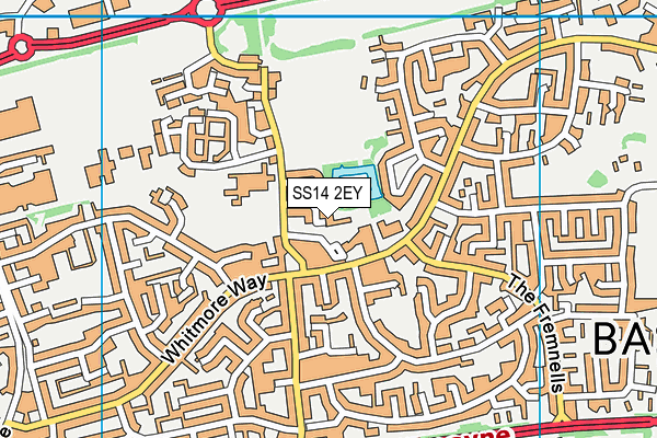 SS14 2EY map - OS VectorMap District (Ordnance Survey)