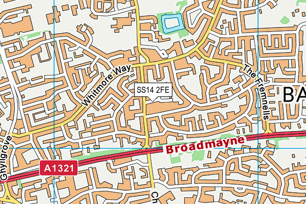 SS14 2FE map - OS VectorMap District (Ordnance Survey)