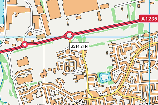 SS14 2FN map - OS VectorMap District (Ordnance Survey)