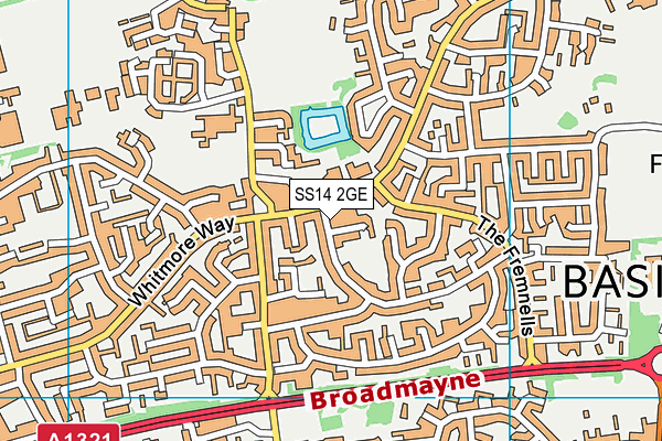 SS14 2GE map - OS VectorMap District (Ordnance Survey)