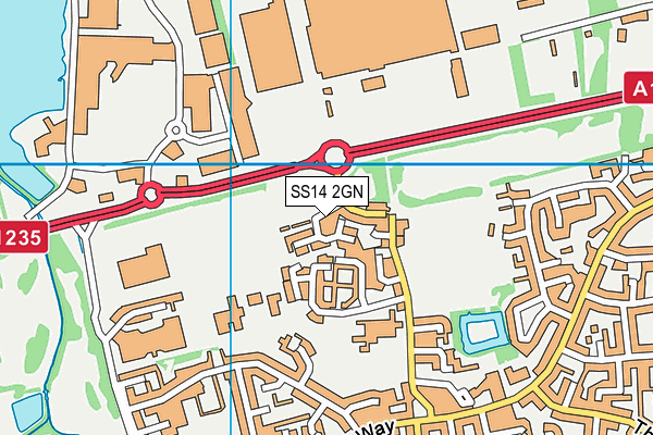 SS14 2GN map - OS VectorMap District (Ordnance Survey)
