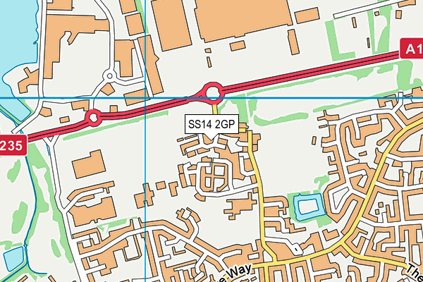 SS14 2GP map - OS VectorMap District (Ordnance Survey)