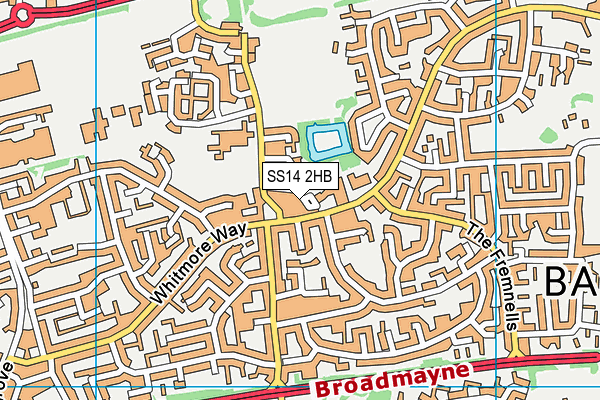 SS14 2HB map - OS VectorMap District (Ordnance Survey)