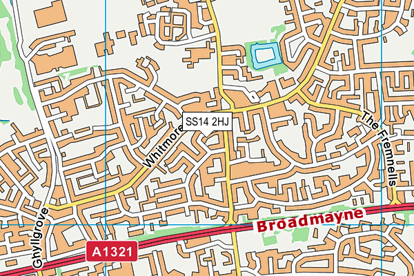 SS14 2HJ map - OS VectorMap District (Ordnance Survey)