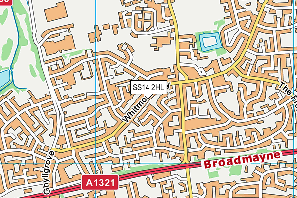 SS14 2HL map - OS VectorMap District (Ordnance Survey)