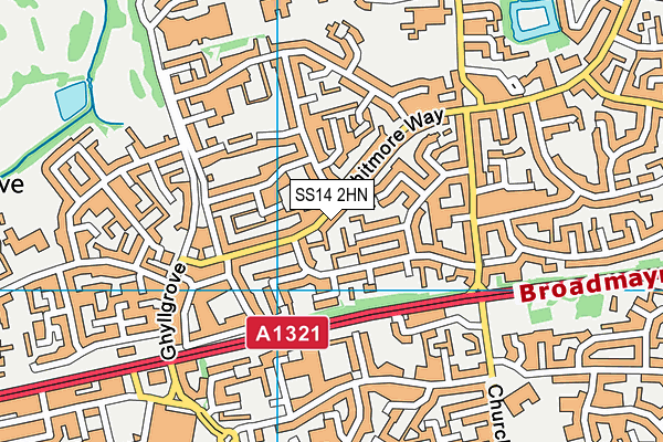 SS14 2HN map - OS VectorMap District (Ordnance Survey)