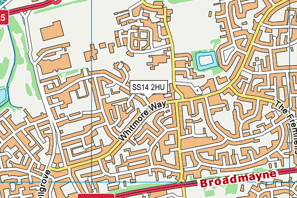 SS14 2HU map - OS VectorMap District (Ordnance Survey)